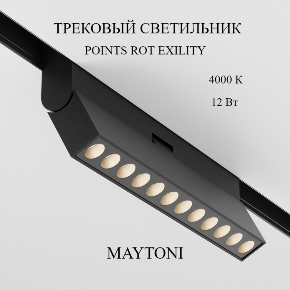 Трековый магнитный светодиодный светильник Maytoni Exility Points rot TR033-2-12W4K-B