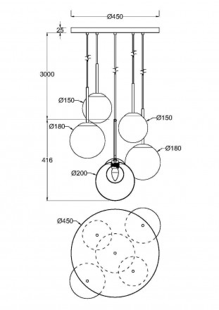 Подвесной светильник Maytoni Basic form MOD521PL-05G