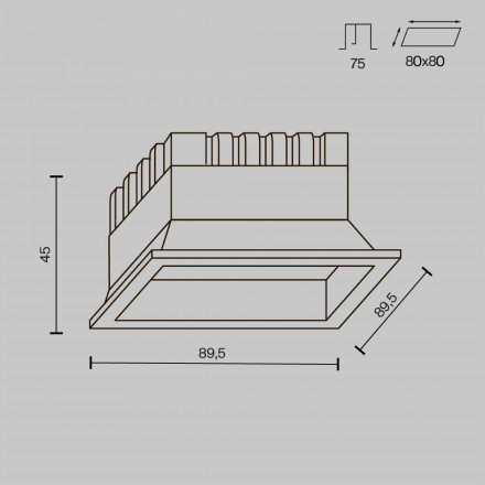 Встраиваемый светильник Maytoni Technical DL056-8W3-4-6K-W