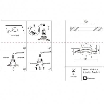 Встраиваемый светильник Maytoni Reif DL048-01W