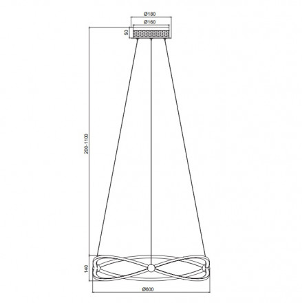 Подвесной светодиодный светильник Maytoni Weave MOD062PL-L45CH3K