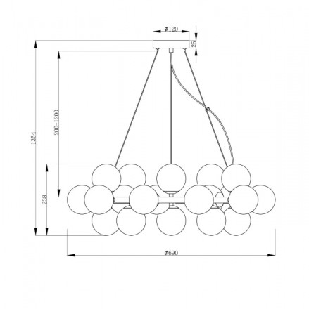 Люстра подвесная Maytoni Dallas MOD545PL-25B