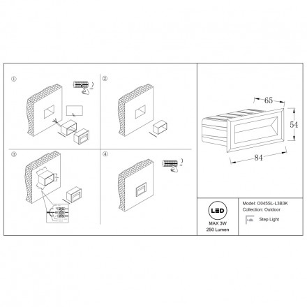 Подсветка для лестниц и ступеней Maytoni Bosca O045SL-L3B3K