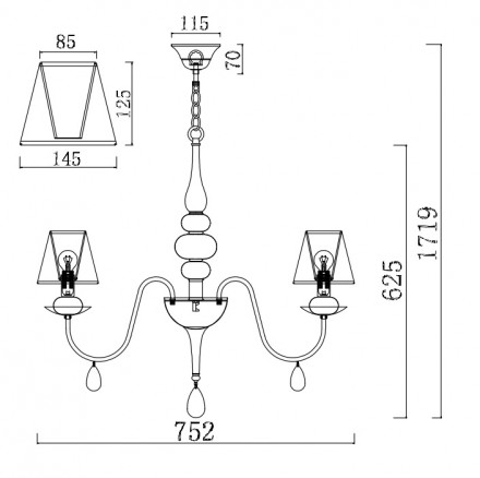Подвесная люстра Freya Eliza FR5756-PL-06-W