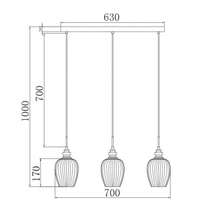 Подвесной светильник Maytoni Blues MOD044-PL-03-N