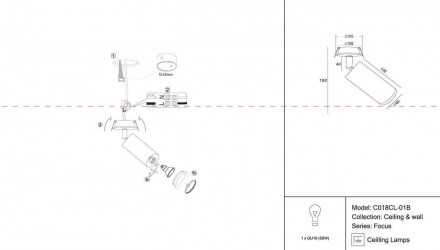 Встраиваемый спот Maytoni Focus C018CL-01B