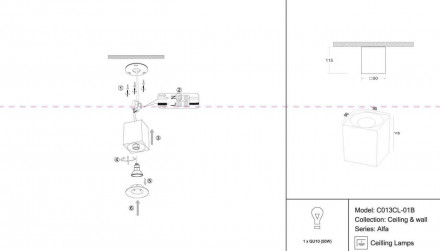 Потолочный светильник Maytoni Alfa C013CL-01B