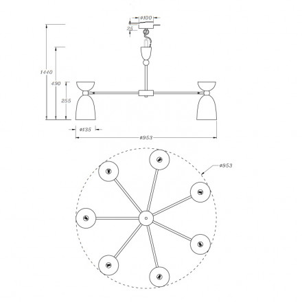 Подвесная люстра Maytoni Cloches MOD113PL-07W
