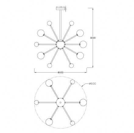 Люстра подвесная Freya Planets FR5200PL-09FG