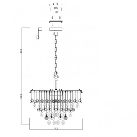 Подвесная люстра Maytoni Linn MOD091PL-05G