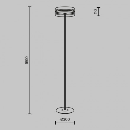 Торшер светодиодный Maytoni Dress code MOD348FL-L24BBS3K