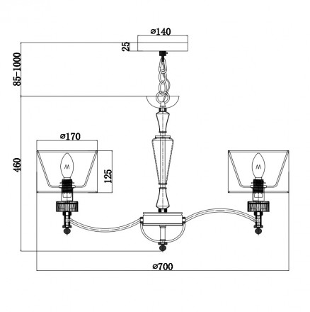 Подвесная люстра Maytoni Alicante MOD014CL-06N