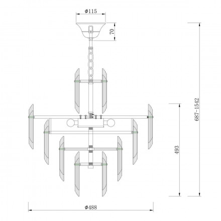 Подвесная люстра Maytoni Flare DIA200PL-06G