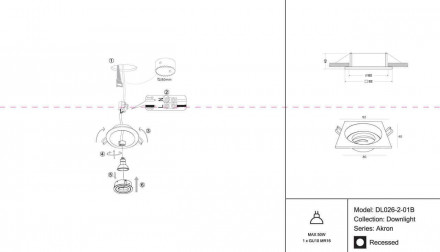 Встраиваемый светильник Maytoni Akron DL026-2-01B