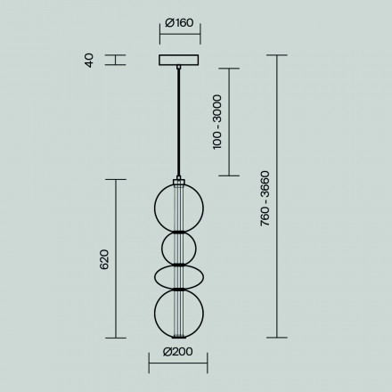 Светильник подвесной светодиодный Maytoni Futuro MOD307PL-L36BS3K